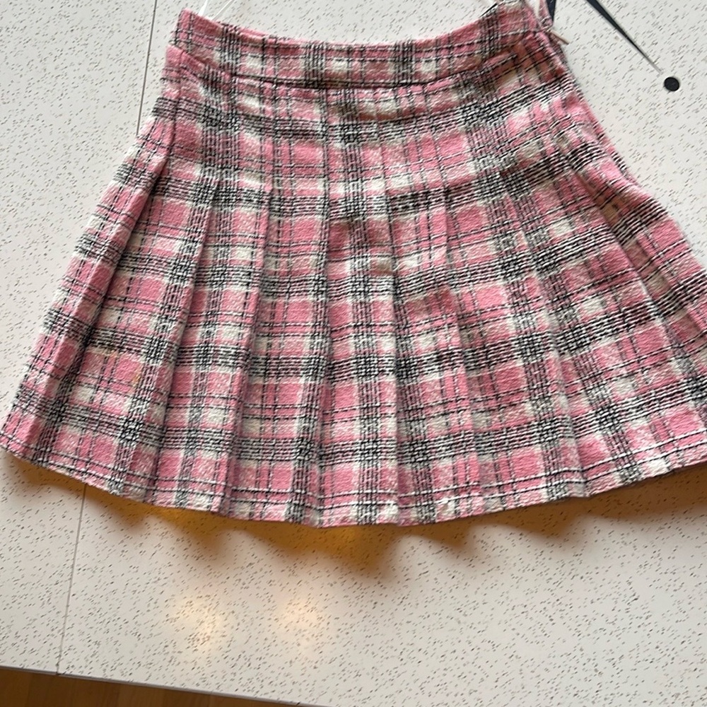 New Look Pink Pleated Skater Skirt